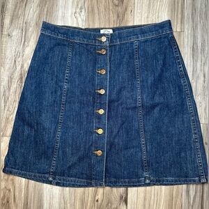 J. Crew Women's Denim Knee Length‎ Button Front Skirt Size 31 NWT!